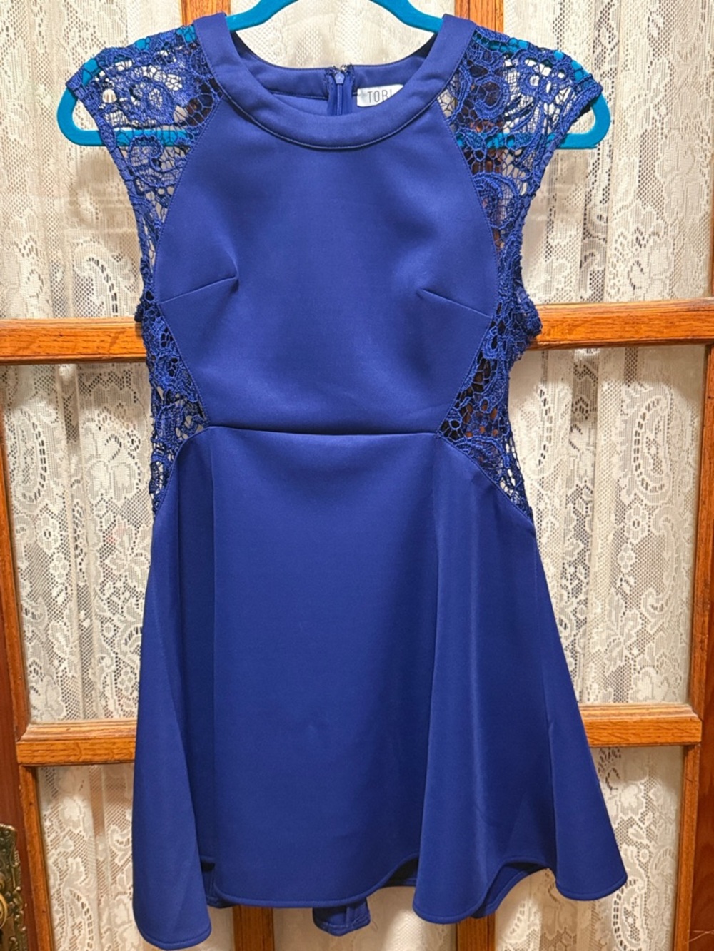 Tobi Royal Blue Lace Fit-and-Flare Dress